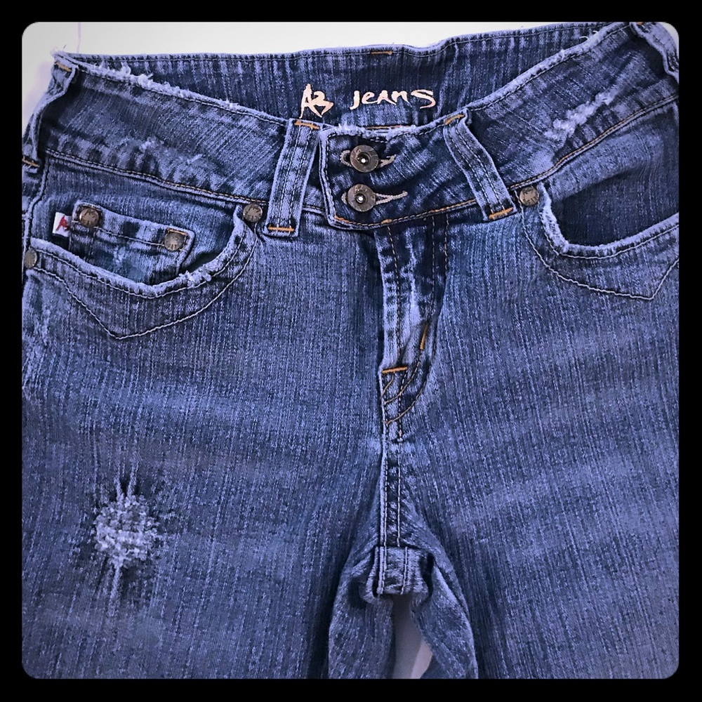 AB jeans distressed size 7 jeans flare leg